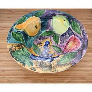 ANCORA Hand Painted Deep Bowl/Platter 14" in Made in Italy (P20)